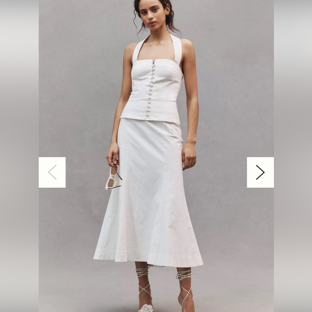 BHLDN White Halter Midi Dress